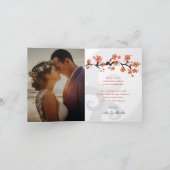 Tropical Orange Hibiscus Flowers And Swirls Modern Kaart (Binnen)