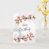 Tropical Orange Hibiscus Flowers And Swirls Modern Kaart (Gele Bloem)