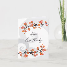 Tropical Orange Hibiscus Flowers And Swirls Modern