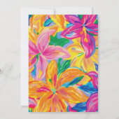Tropical Orange Pink Watercolor Floral Wedding Kaart (Achterkant)