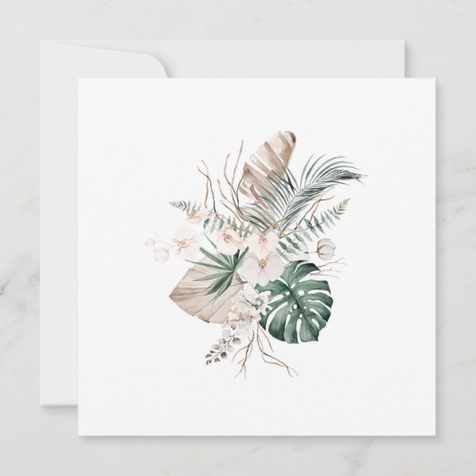 Tropical Orchid and Monstera Save the Date Kaart (Achterkant)