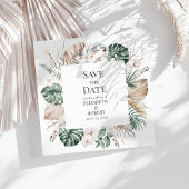 Tropical Orchid and Monstera Save the Date Kaart