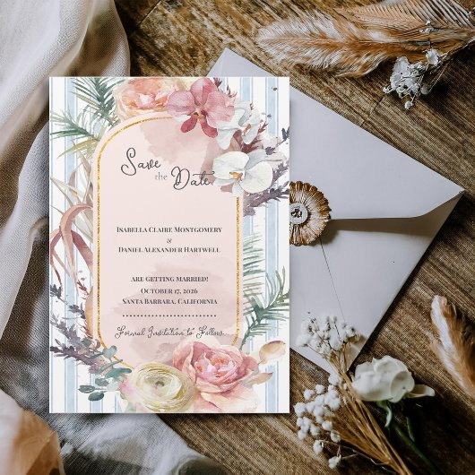 Tropical Orchid Arch Wedding Save the Date Magnet