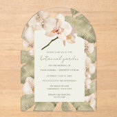 Tropical Orchid Botanical Garden Wedding  Acryl Uitnodigingen (Voorkant)