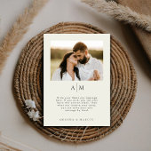 Tropical Orchid Botanical Wedding Photo Thank You  Bedankkaart