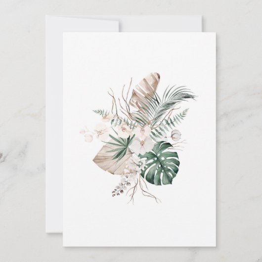 Tropical Orchid en Monstera Save The Date Kaart (Achterkant)