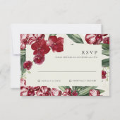 Tropical Orchid Hawaiian Island Wedding Invitation RSVP Kaartje (Voorkant)