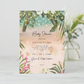 Tropical Orchid Lights baby shower-uitnodiging Kaart (Staand voorkant)