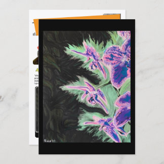 ‘Tropical Orchid’ Painting on a Small-Scale Print Kaart