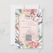 Tropical Orchid QR Code Destination Wedding RSVP Kaartje (Achterkant)