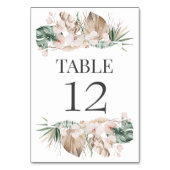 Tropical Orchid Wedding Table Number Kaart (Voorkant)