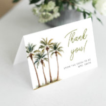 Tropical Palm And Beach Bridal Show Thank You Card