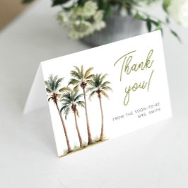 Tropical Palm And Beach Bridal Show Thank You Card Kaart