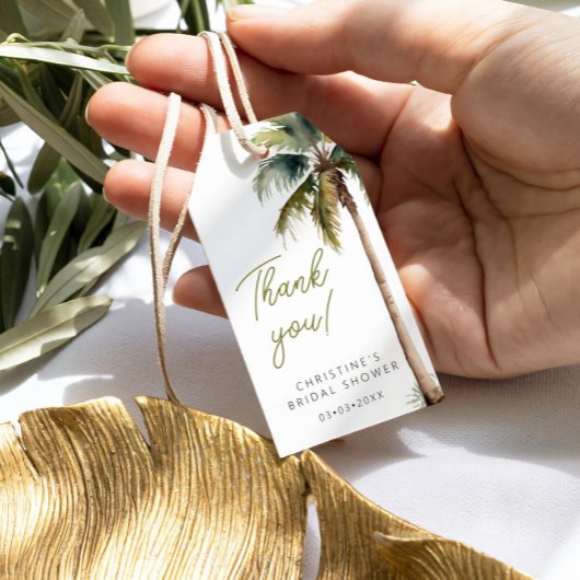 Tropical Palm and Beach Vrijgezellenfeest dank u Cadeaulabel