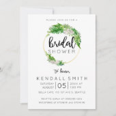 Tropical Palm and Greenery Wreath Vrijgezellenfees Kaart (Voorkant)