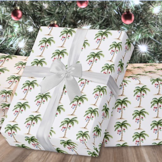 Tropical Palm Beach Christmas Cadeaupapier