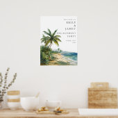 Tropical Palm Beach Engagement Party Welcome Sign Poster (Keuken)