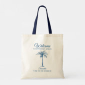 Tropical Palm Birthday Party Personalized Welcome Tote Bag (Achterkant)