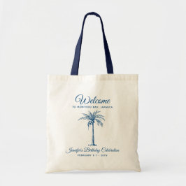 Tropical Palm Birthday Party Personalized Welcome Tote Bag