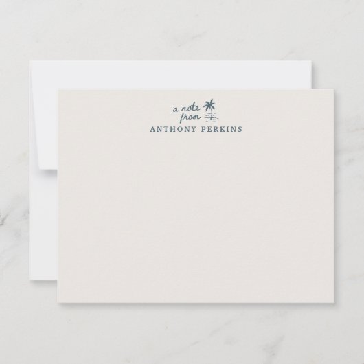 Tropical Palm Coastal Beach Personalized Note Card Kaart (Voorkant)