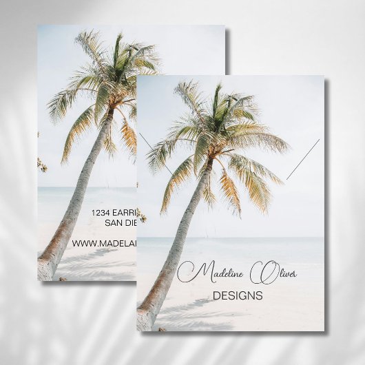Tropical Palm Coastal Ketting Display Visitekaartje