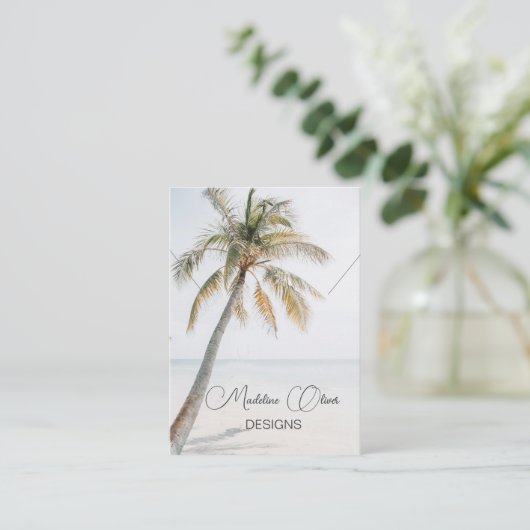 Tropical Palm Coastal Ketting Display Visitekaartje (Staand voorkant)