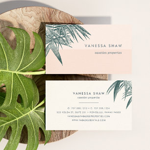 Tropical Palm Frond Colorblock Visitekaartje