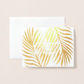 Tropical Palm Fronds Trouwfoto Dank u Folie Kaarten (Voorkant met envelop)
