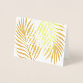Tropical Palm Fronds Trouwfoto Dank u Folie Kaarten (Voorkant)
