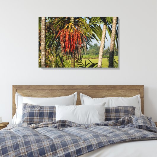 Tropical Palm Fruit Bali - Canvas Wall Art Print (Insitu (Slaapkamer))