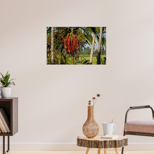 Tropical Palm Fruit Island Landscape Poster Print (Woonkamer 3)