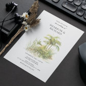 Tropical Palm Greenery Wedding Uitnodiging