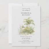 Tropical Palm Greenery Wedding Uitnodiging (Voorkant)