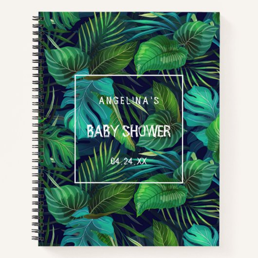 Tropical Palm Leaf Baby shower geschenklijst Notit Notitieboek (Voorkant)