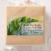 Tropical Palm Leaf Beach Scene Shipping Etiket (Insitu)