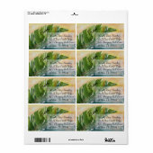 Tropical Palm Leaf Beach Scene Shipping Etiket (Full Sheet)