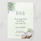 Tropical Palm Leaf & Coconut Details Card Kaart (Voorkant)