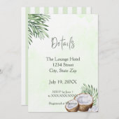 Tropical Palm Leaf & Coconut Details Card Kaart (Voorkant / Achterkant)