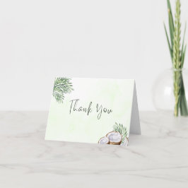 Tropical Palm Leaf & Coconut Thank You Card Bedankkaart