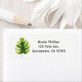Tropical Palm Leaf Elegant Chic Wedding Invitation Etiket (Insitu)