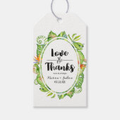 Tropical Palm Leaf Island Bruiloft Liefde & Bedank Cadeaulabel (Voorkant)