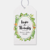 Tropical Palm Leaf Island Bruiloft Liefde & Bedank Cadeaulabel (Achterkant)