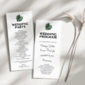 Tropical Palm Leaf Wedding Flat-programma Programmakaart