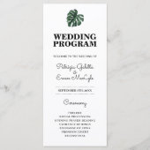 Tropical Palm Leaf Wedding Flat-programma Programmakaart (Voorkant)