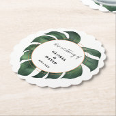 Tropical Palm Leaf  Wedding Kartonnen Onderzetters (Gekanteld)