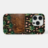  Tropical Palm & Leather Wallet Pattern iPhone 15  Hoesje (Achterkant horizontaal)