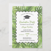 Tropical Palm Leaves Afstuderen Invitation Kaart (Voorkant)