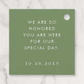 Tropical Palm Leaves Island Bruiloft ECHTE FOLIE Bedankjes Labels (Achterkant)