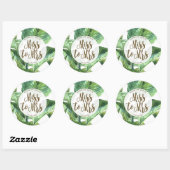 Tropical Palm Leaves Miss aan Mrs Favus sticker (Vel)