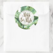 Tropical Palm Leaves Miss aan Mrs Favus sticker (Tas)
